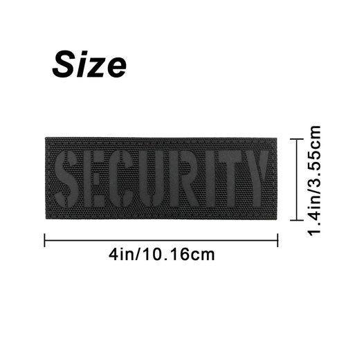 uuKen Security Patch Reflective Laser Cut 4"×1.4" for Vests Jackets Clothing Bags Backpacks with Hook and Loop (RF Black,S 4"×1.4")