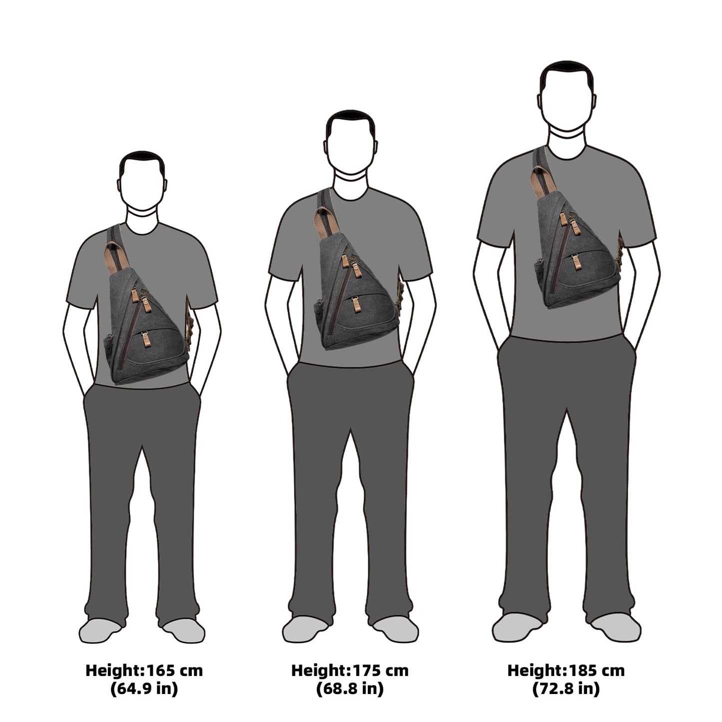 KL928 Canvas Sling Bag - Small Crossbody Backpack Shoulder Casual Daypack Rucksack for Men Women(Small Version)