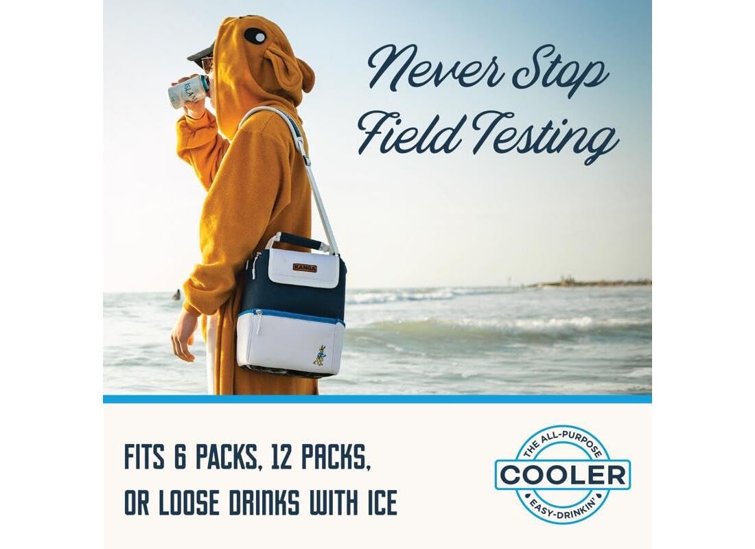 Kanga Insulated Cooler Bag - Soft Cooler Bag - 6 or 12 Can Beer and Seltzer Drink Cooler - Insulated Leak Proof and Durability Tested - Kanga Pouch Cooler (Midnight)