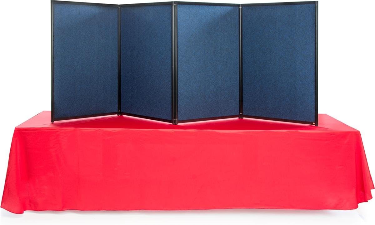 Trade Show Presentation Board, 4 Panels, 96.5"W x 36.5"H, Double Sided, Comes with or Without Lights