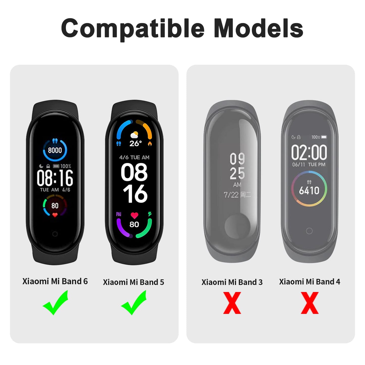 3 Pack Sport Bands for Mi Band 5 Bands & Mi Band 6 Bands, Soft Silicone Replacement Straps for Xiaomi Mi Band 5 & 6 Fitness Tracker (Smoke Violet+Starlight+Light Purple)