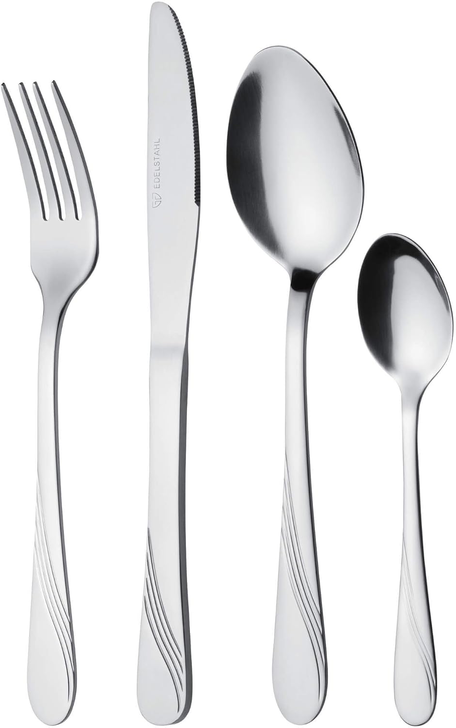 cutlery set for 6 persons made of stainless steel, table cutlery set, nickel free, stainless, hand polished, dishwasher safe - Stralsund Series