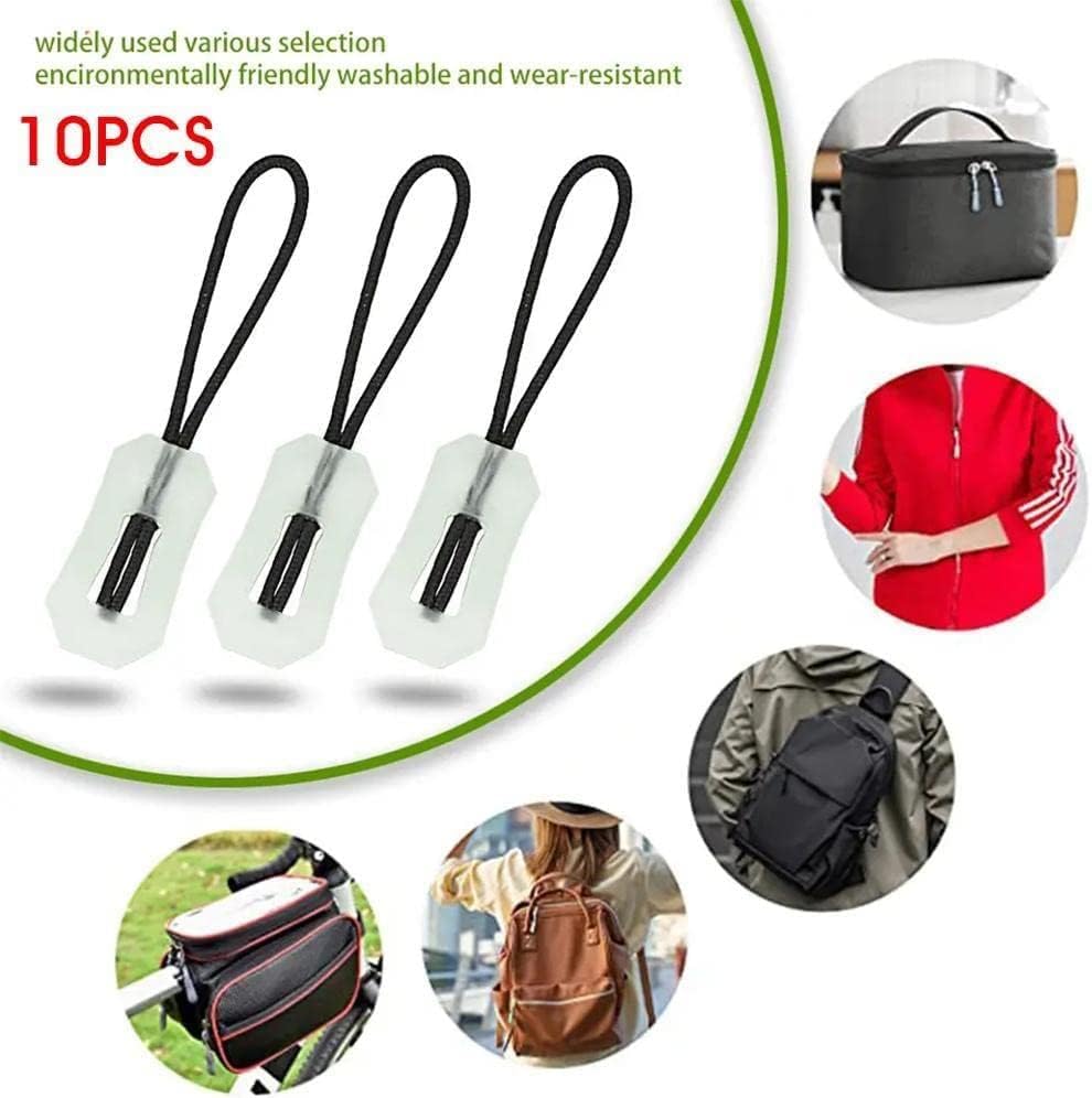 10pcs Glow in Dark Zipper Puller Head Anti-Lost Luminous Pull Zippers Backpack Rucksack Handbag for Backpacks, Jackets, Luggage Coat Tent Pendant Outdoor Mountaineering Camping