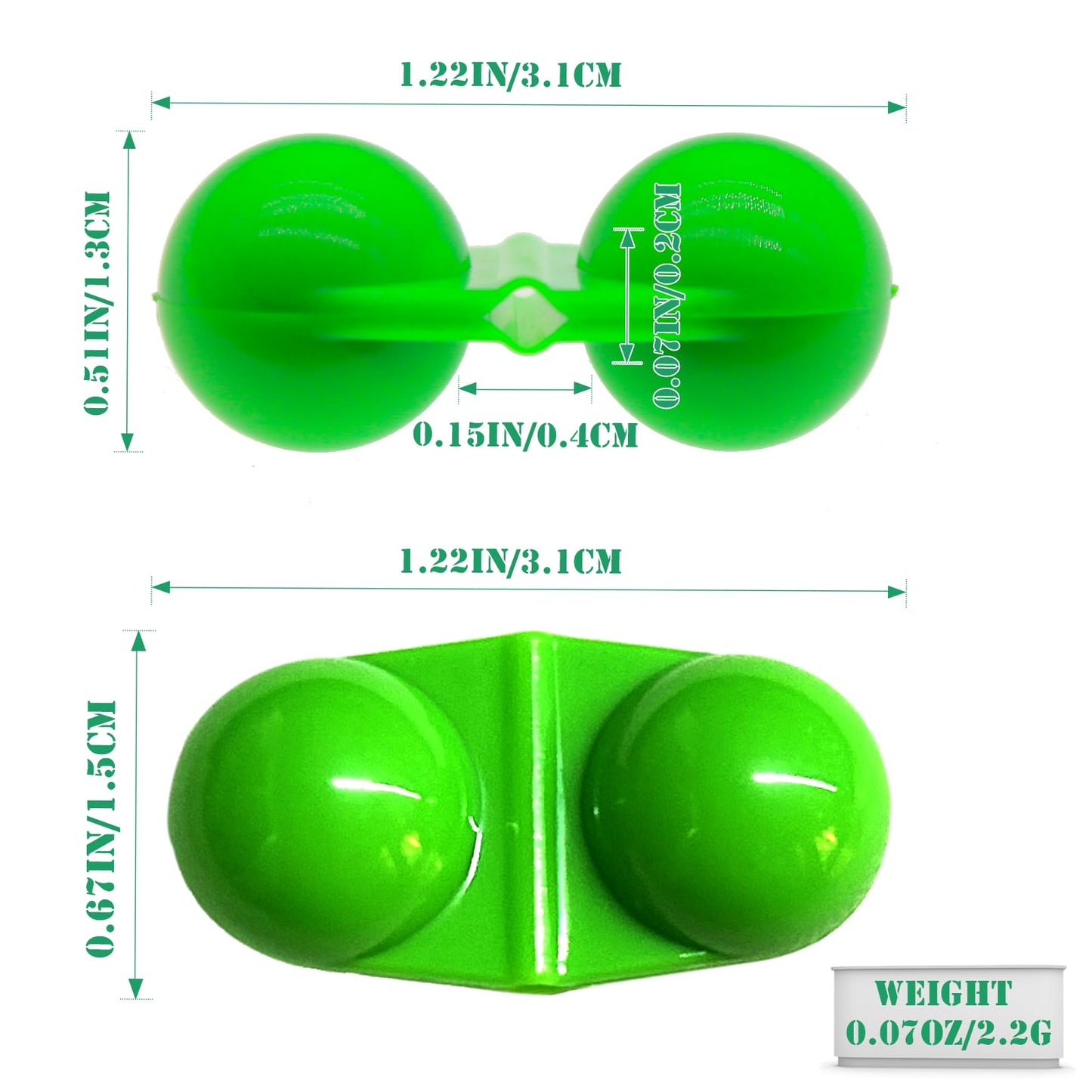 FishingPepo 50Pcs Fishing Double Rattle Bell Fishing Attractor Beads Fish Bite Bait Alarm Loud Bells Sea Fishing Tools