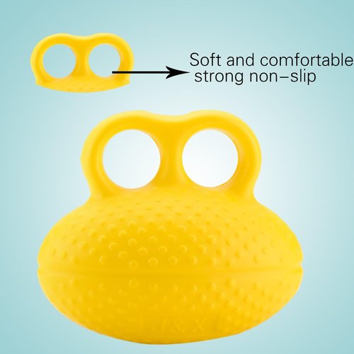 Finger Exerciser Ball & Hand Strengthener, Squeeze Ball Strengthening Equipment for Arthritis, Grip Strength Training for Athletes, Musicians & Physical Therapy Yellow