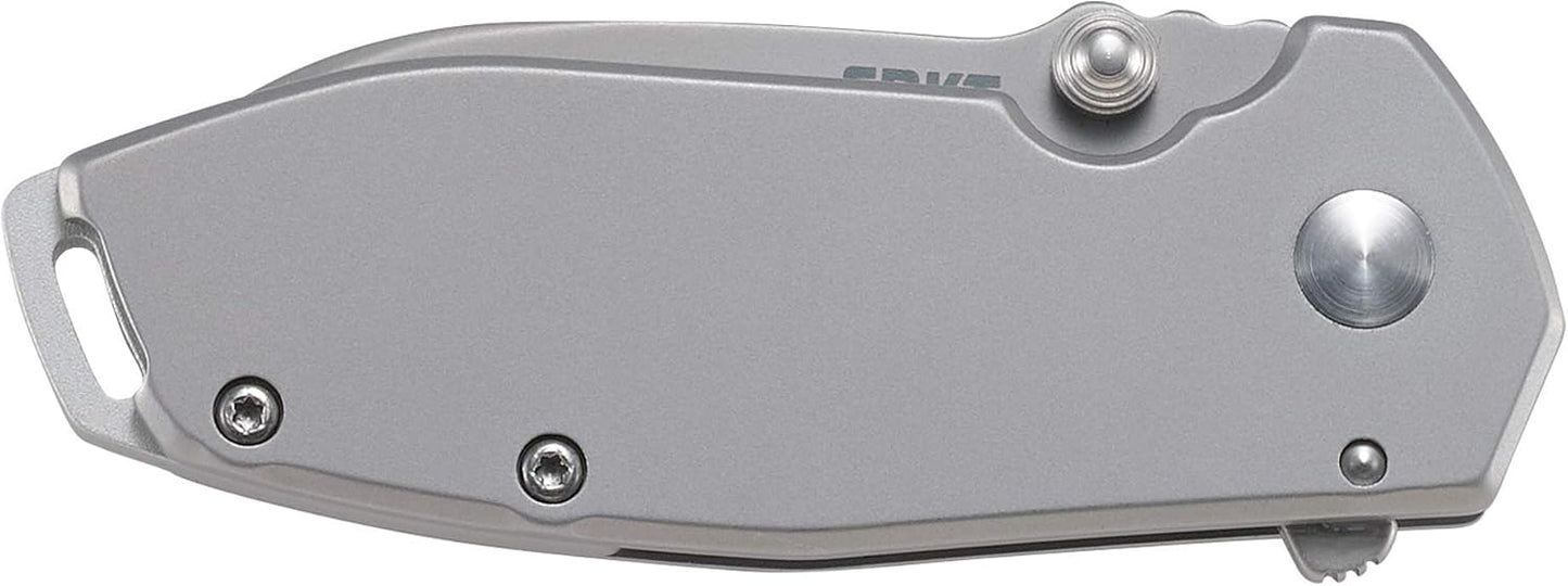 CRKT Squid Everyday Carry EDC Pocket Folding Knife with Frame Lock: Stainless Steel Plain Edge Blade, Stainless Steel Handle, Pocket Clip, 2490KS