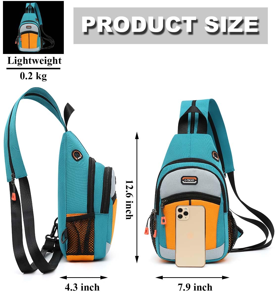 Semikk Small Sling Bag Crossbody Backpack for Men Women Sling Backpack Hiking Daypack Multipurpose Cross Body Chest Bag, Middle Line-Black