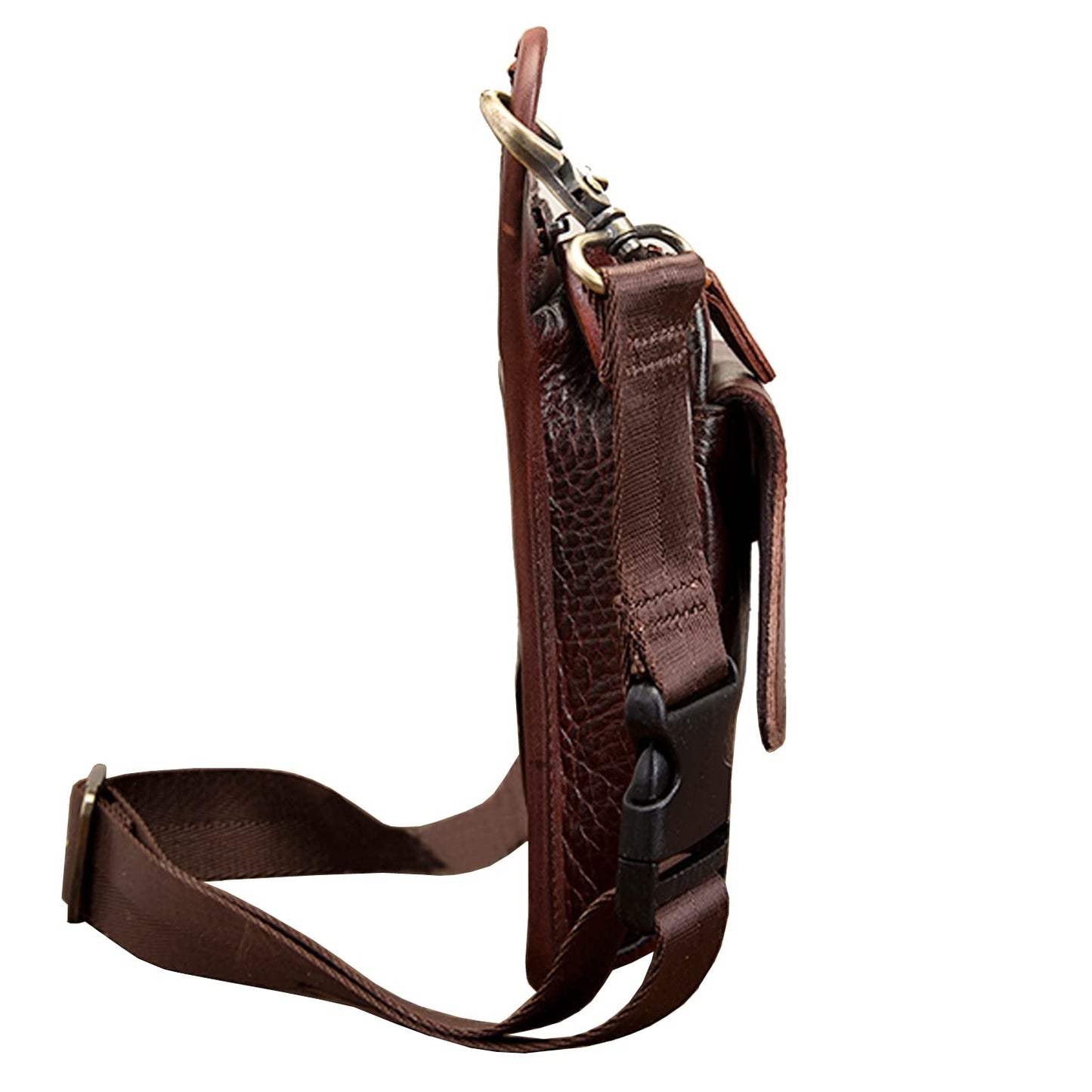 Hiking Waist Pack Leather Drop Leg Bag for Women Men Motorcycle Bike Outdoor Travel Sports Tactical Riding Camping Belt Bum Pouch Small Shoulder Bag (#05Burgundy)