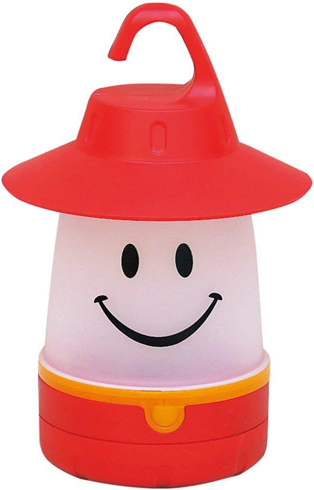 Smile LED Lantern: Portable Night Light Camping Lantern For Kids (Hibiscus),Red