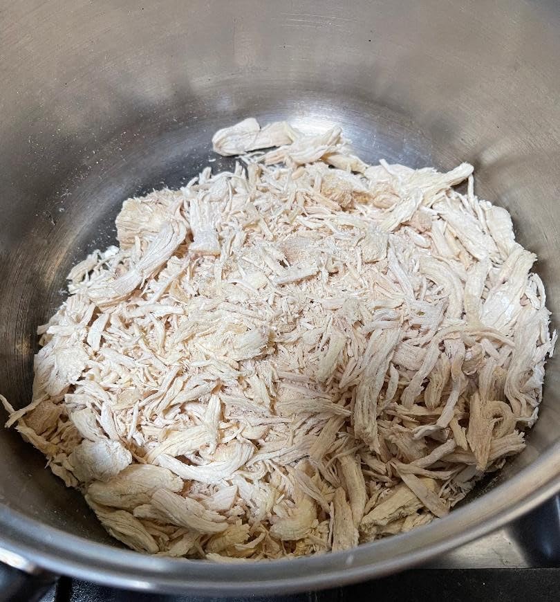 Cooked Freeze Dried Pulled Boneless Skinless Chicken Breast | 6oz Freeze-Dried makes 1.8 lbs. rehydrated | 25-year Shelf Life | Designed for Backpackers,Campers,Survivalist and Emergency Preparedness