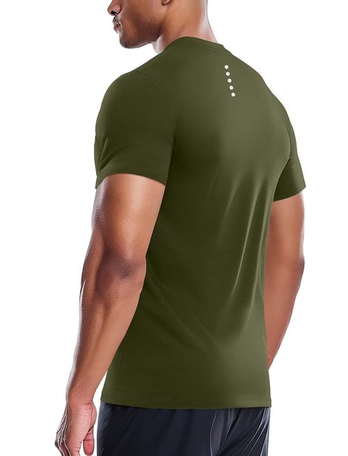 Zengjo Workout T Shirts for Men Quick Dry(Army Green,XL)