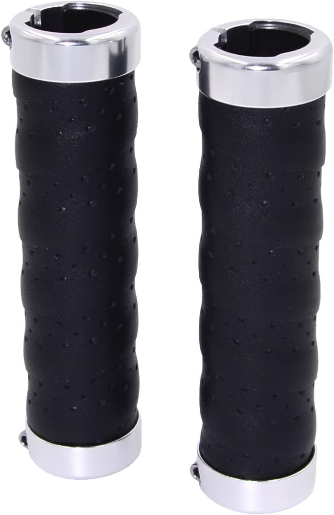 KINGOU Ergonomic Design Leather Handlebar Grip for Bicycle/Fixed Gear/Mountain/Folding Bike Double Lock-on Bar Grip …