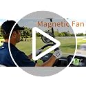 Rechargeable 12000mAh Golf Cart Fan 2-Pack Black with 3 Speeds & LED Light