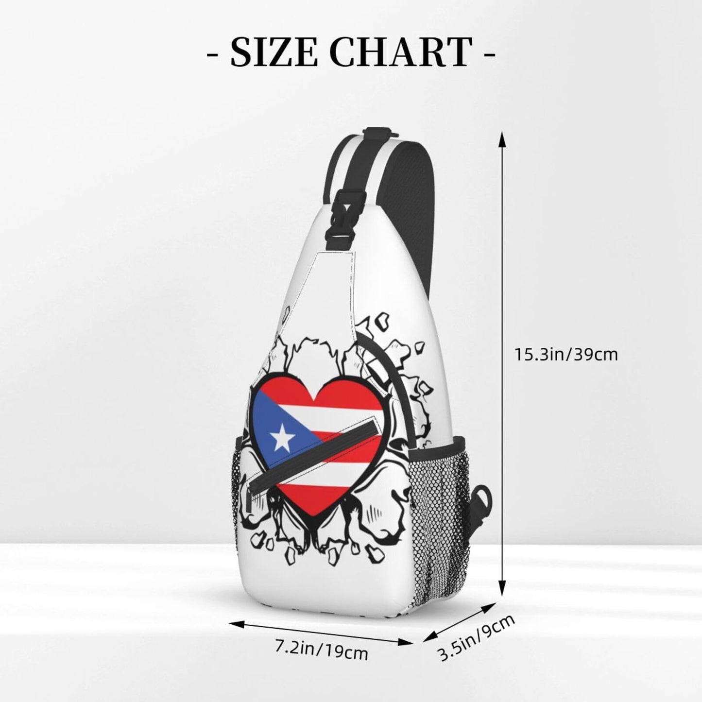Puerto Rico Flag Sling Bag,Multipurpose Crossbody Backpack Shoulder Chest Bag for Women Men Travel Hiking Daypack