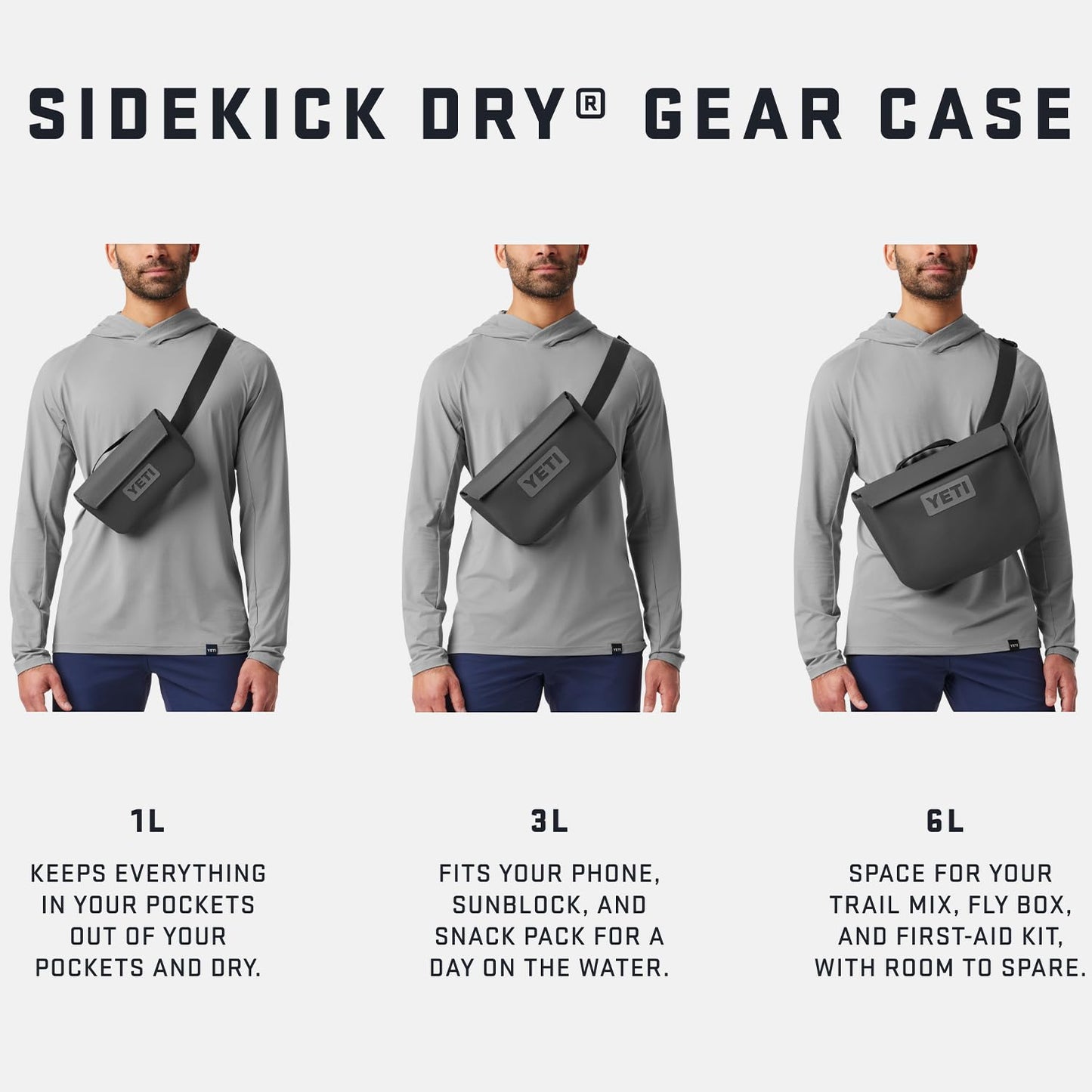 YETI Sidekick Dry 3L Gear Case, Charcoal