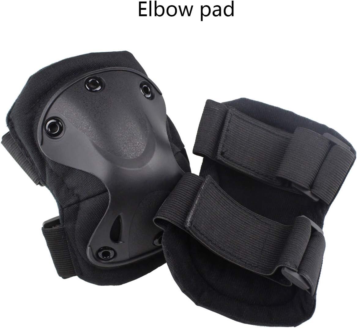 AOUTACC Tactical Combat Knee & Elbow Protective Pads Set for Outdoor CS Paintball Game Cycling Safety Skateboarding Gear Skates Knee Protection Guard Pads