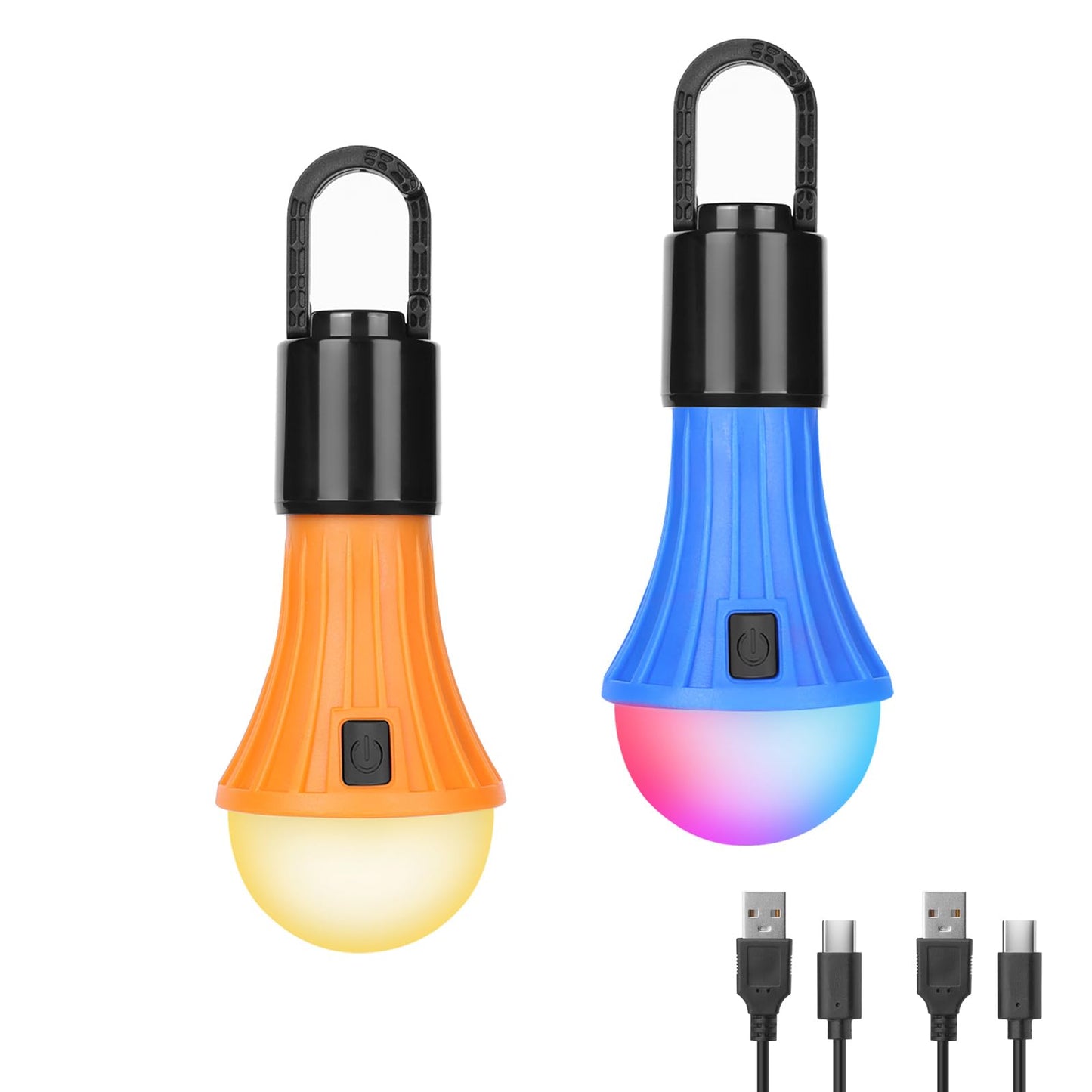 Lepro Bundle - RGBW Hanging Tent Light Blubs for Camping & Battery Operated Globe String Lights with Remote