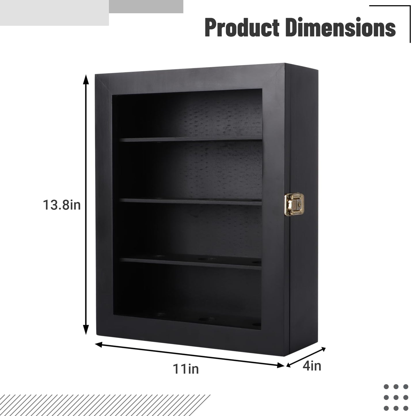 12 Wooden Wall-Mounted Baseball Display Case, Cabinet with Shelf Holder for Home Gym School