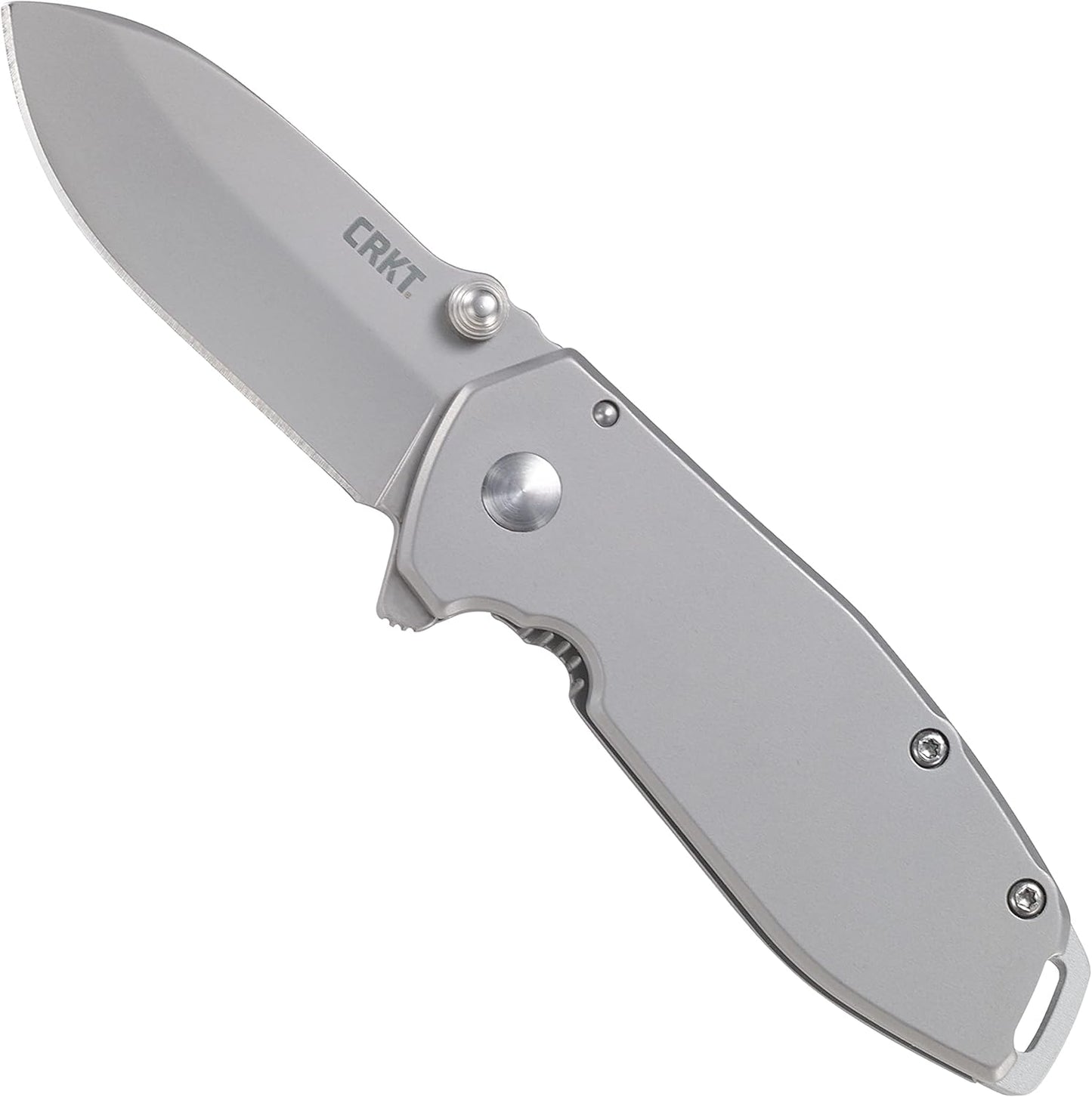 CRKT Squid Everyday Carry EDC Pocket Folding Knife with Frame Lock: Stainless Steel Plain Edge Blade, Stainless Steel Handle, Pocket Clip, 2490KS