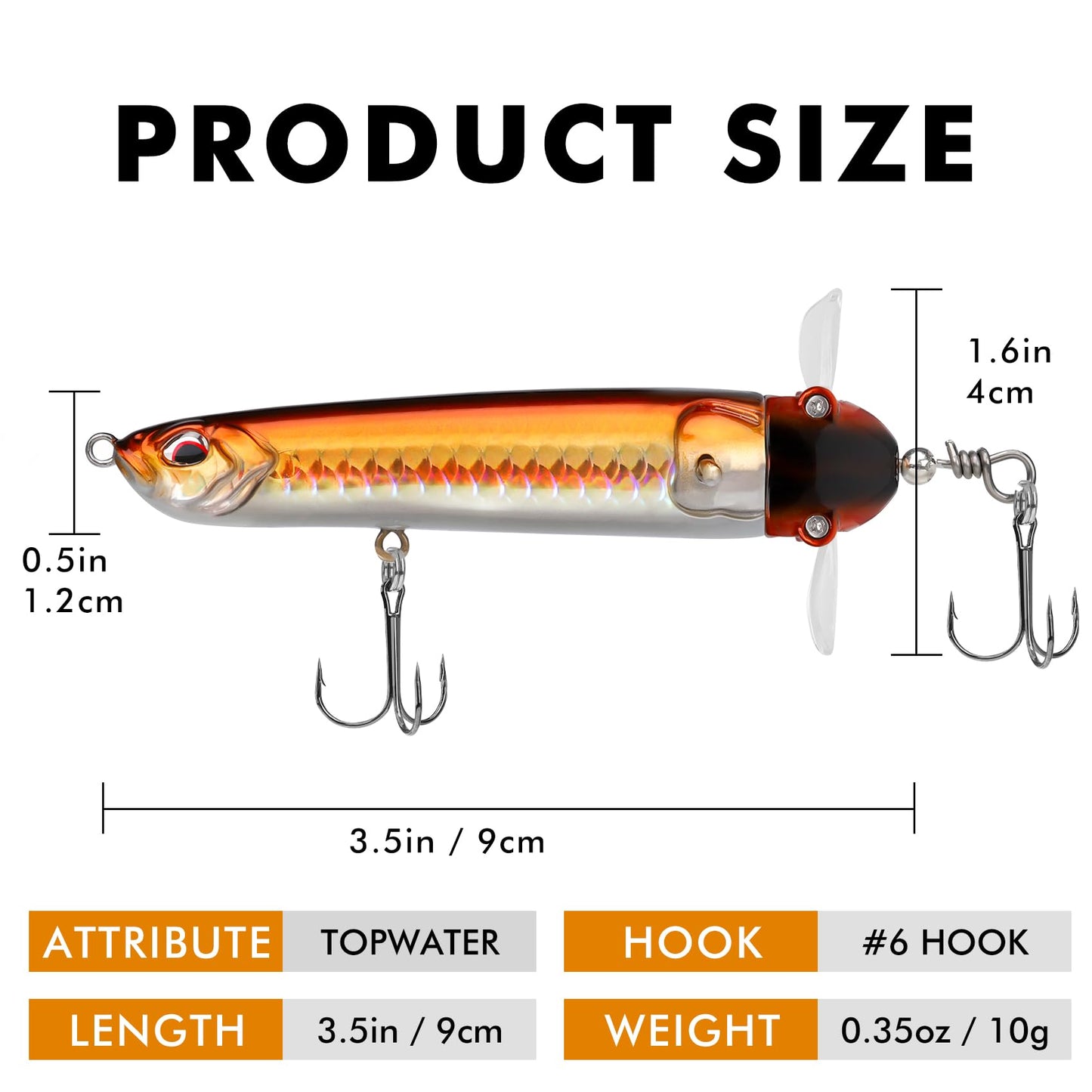 TRUSCEND Top Water Pencil Fishing Lures with Double Floating Rotating Tail, Surface Pencil Popper, Long Cast Premium Bass Bait with Rattle, Fishing Teasers Swimbaits for Freshwater Saltwater