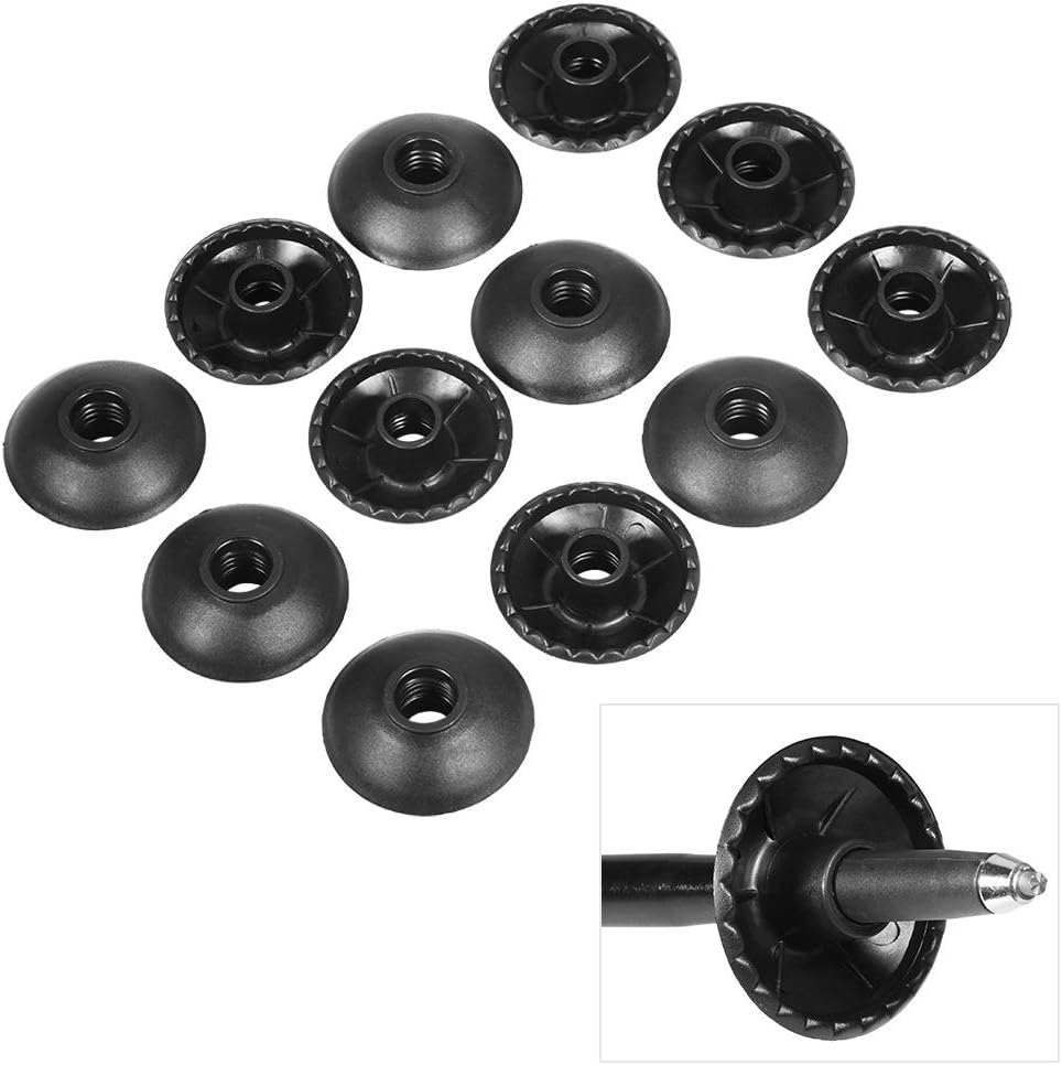 12Pcs Black Trekking Pole Basket Round Snow Ski Mud Basket Hiking Walking Stick Replacement Accessory Trekking Pole Baskets Ski Pole Basket Snow Baskets for Trekking Poles