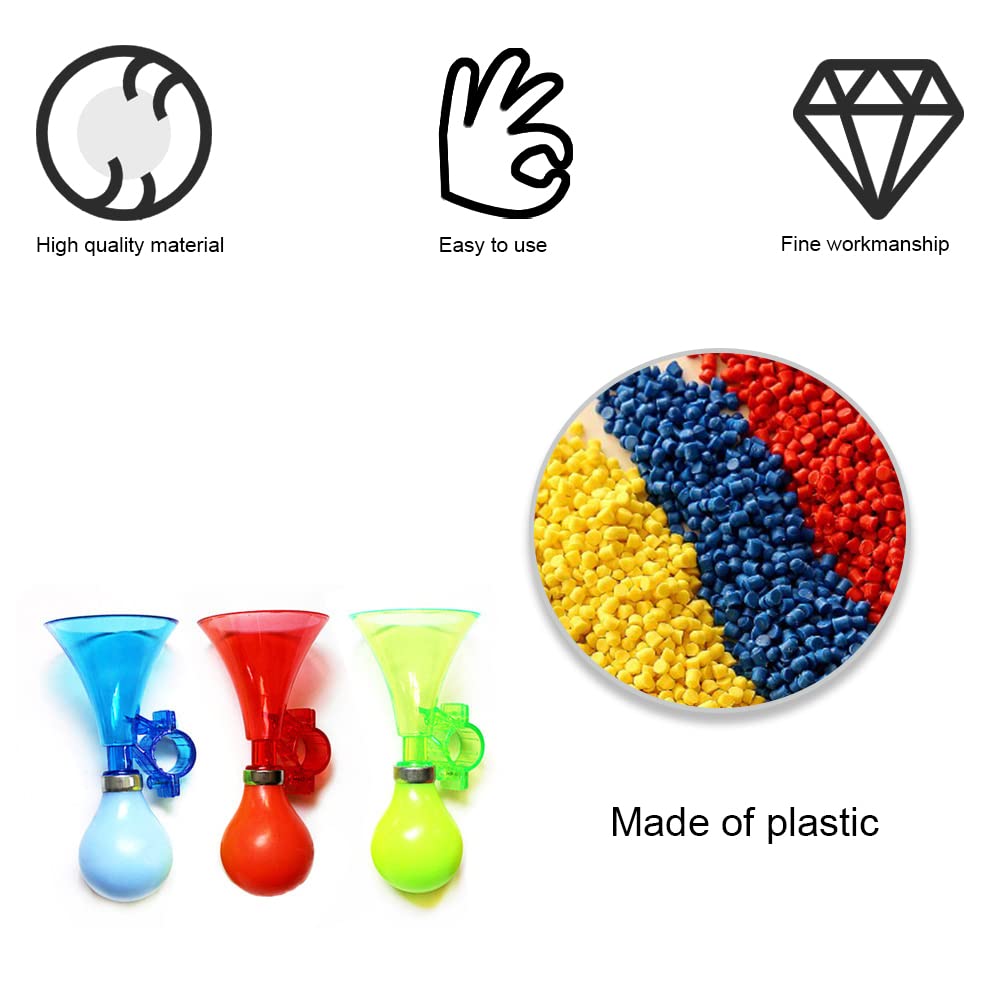 3 Piece Kids Bike Horn Air Horn Clown Bicycle Horn Plastic Scooter Bike Bell for Cart Kids Boys Girls