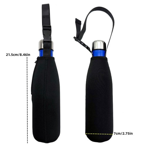CHJCKOO Water Bottle Bag Neoprene Water Bottle Sleeve Holder Drink Bottle Pouch Cooler with Shoulder Strap for 17Oz to 20 Oz Water Bottle (17Oz Handle)