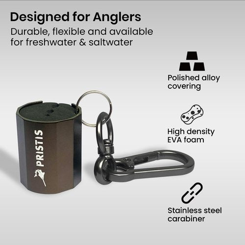 Pristis 3 Pack Fishing Rod Clips, Wearable Rod Holders with Keychain, Portable Hand-free Stainless-steel Fly Fishing Pole Accessory Tackle with Carabiner, Rustproof Durable Assistant Tool Gear