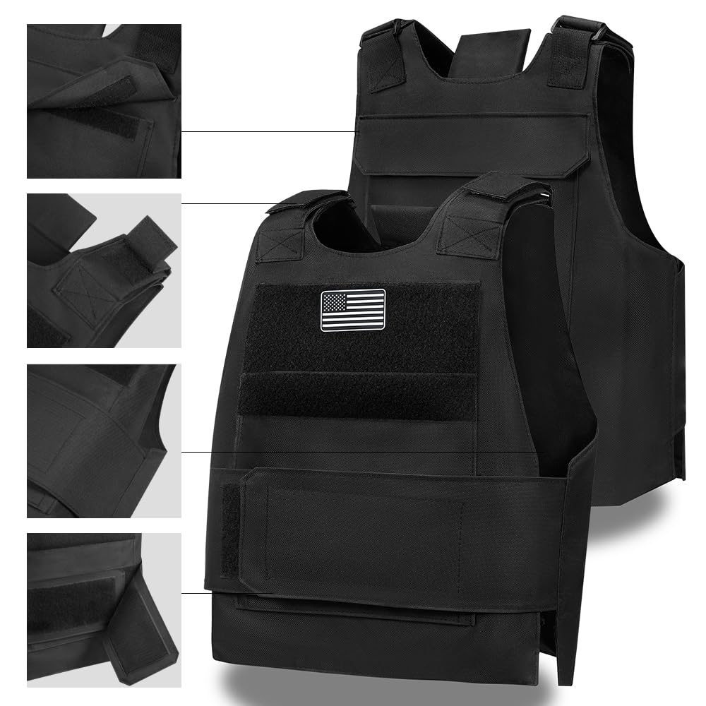 IEausncd Tactical Vest Outdoor, Adjustable Training Protective Vest, Suitable for Light Outdoor Gilet Equipment, S-XXL