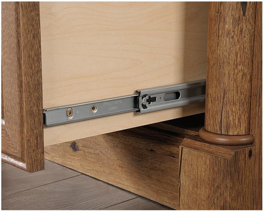 Pemberly Row Contemporary Wood Computer Desk with Hutch in Cherry
