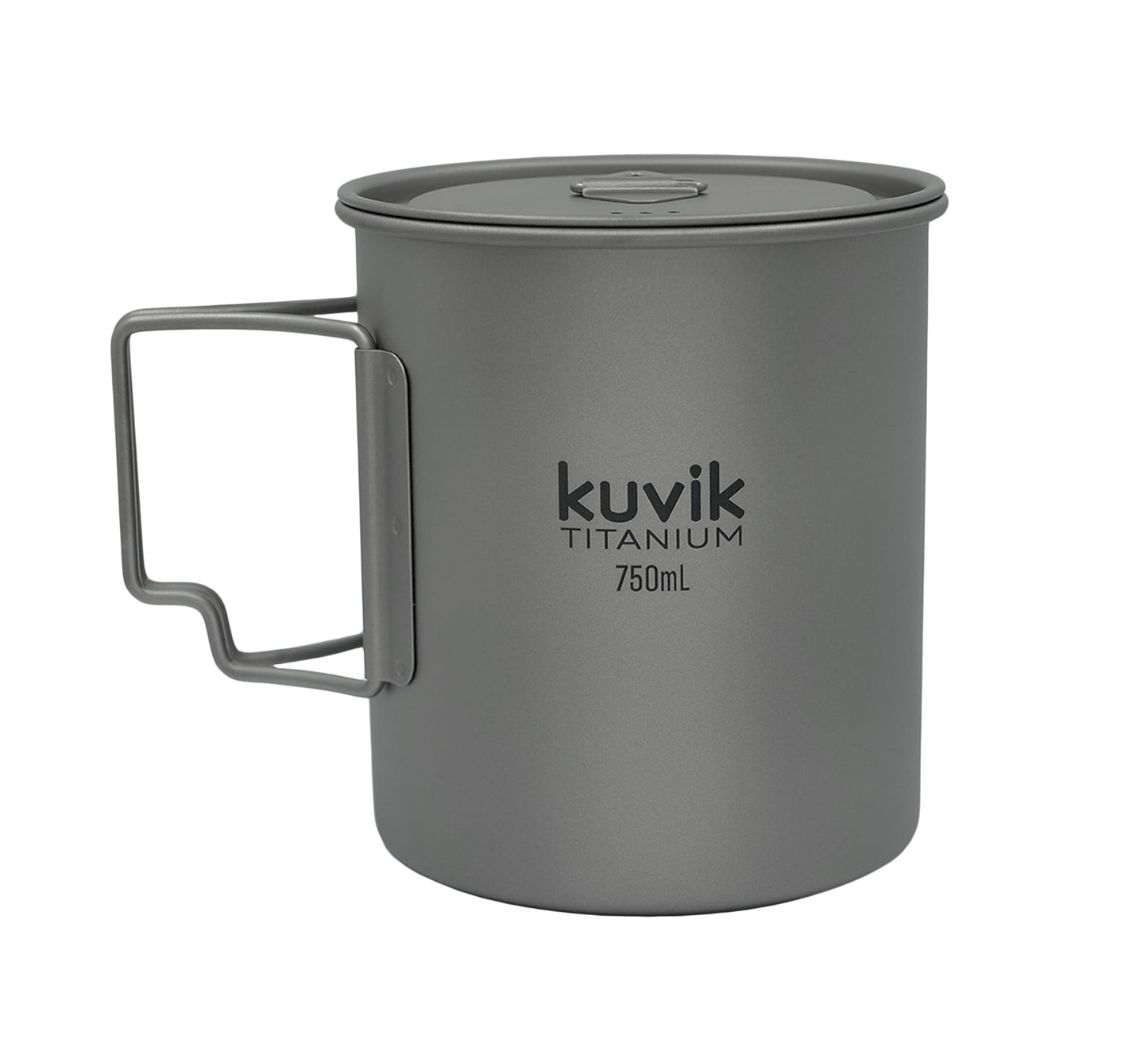 Kuvik Titanium Pot with Lid 750ml (25.4 oz) - Ultralight and Compact Pot for Backpacking, Camping, and Survival