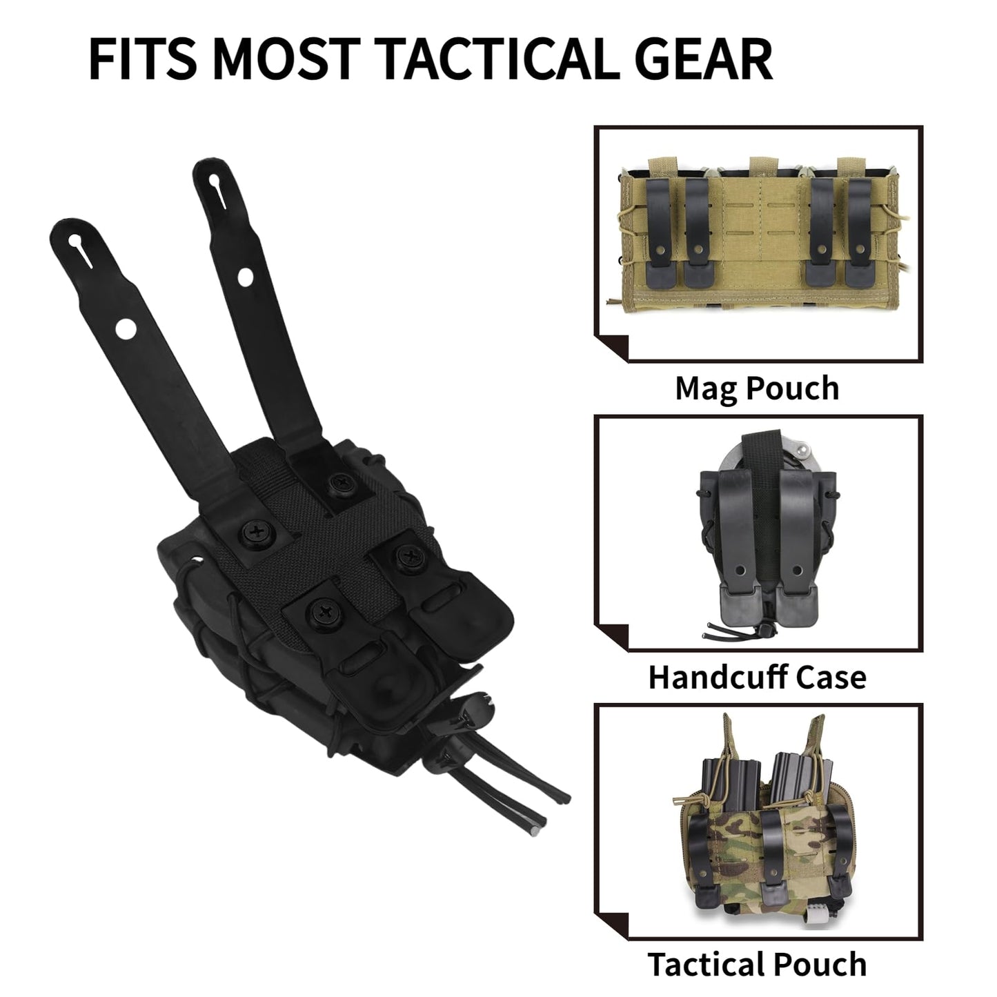 JvBto Molle Clips Tactical Tailor Attachment, Malice Clip Belt/Vest Accessories Molle Straps, Tactica Molle Belt Adapter (6 pcs MOLLE Clip)