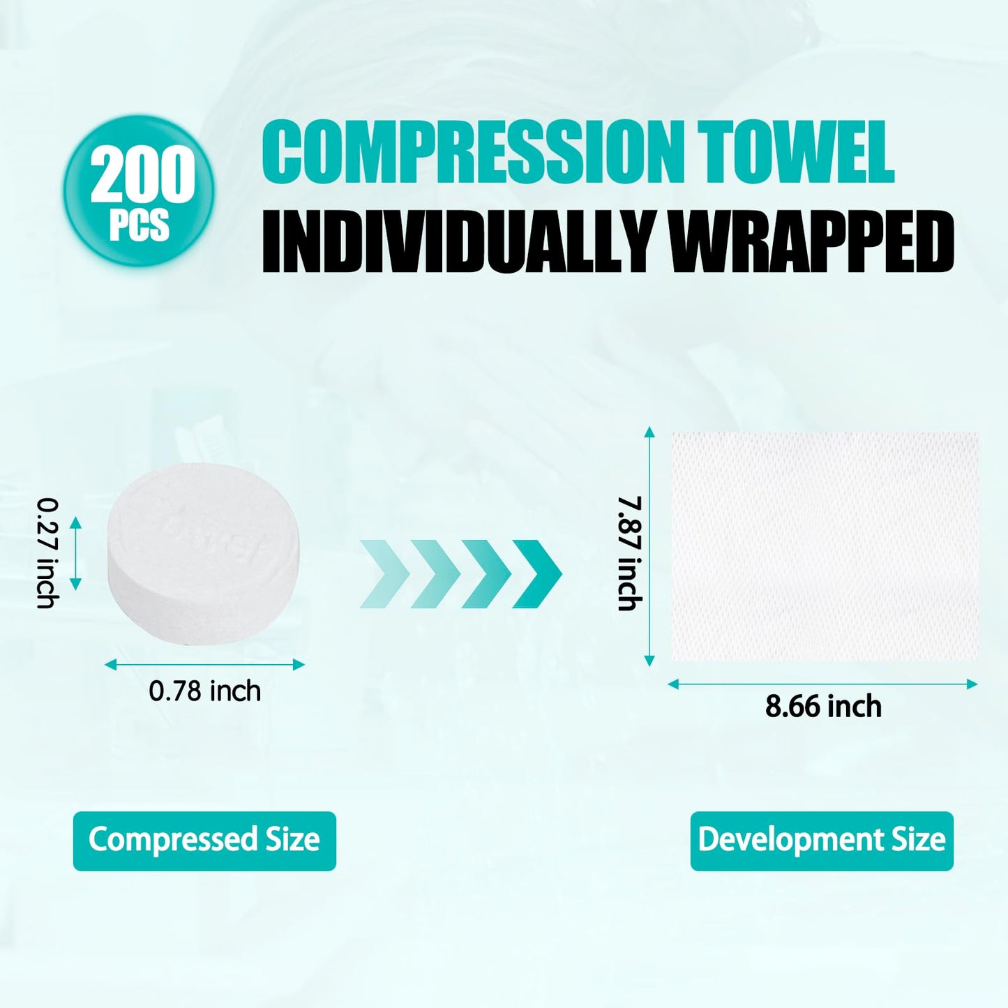 200PCS Compressed Towel Tablets Mini Disposable Compressed Towel Tablets,Bulk Coin Tissues,Disposable and portable face towels suitable for travel, Camping, Sports, Beauty Salons, Home use