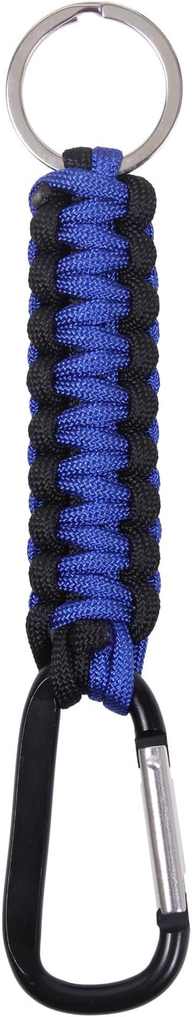 Rothco Thin Blue Line Paracord Keychain with Carabiner