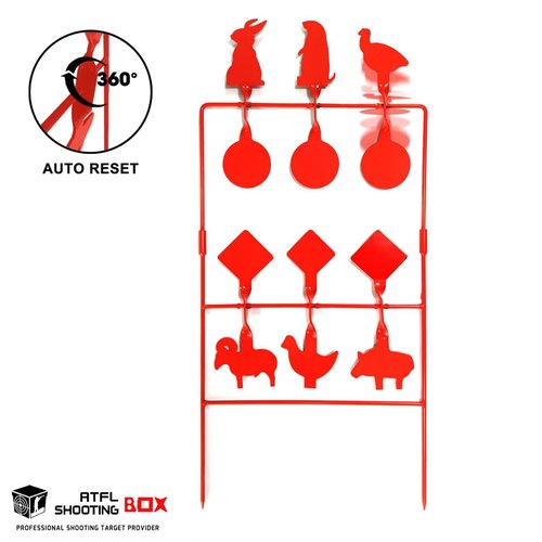 Atflbox Pellet Gun Target Animal Silhouette Heavy Metal Spinner Airgun BB Gun Shooting Target for Outdoor and Backyard, Rated for .177 .20 Caliber