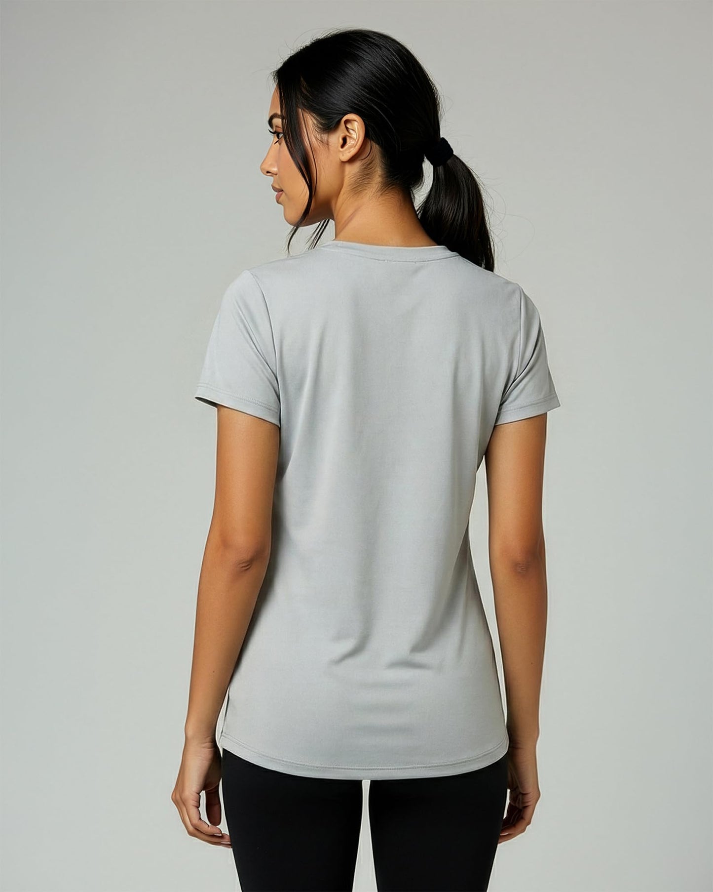 Real Essentials 5 Pack: Women's Dry-Fit Short Sleeve V Neck T Shirt Workout Fitness Yoga Top Tee (Available in Plus Size), Set 12, 2X