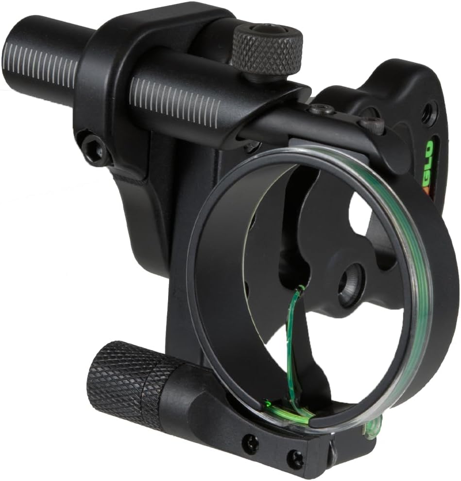 TRUGLO Pendulum 1-Pin Ultra-Lightweight Quiet Archery Hunting Treestand Bow Sight with Large Circular Field of View - Adjustable for Right & Left-Handed Shooters - LED Light Included