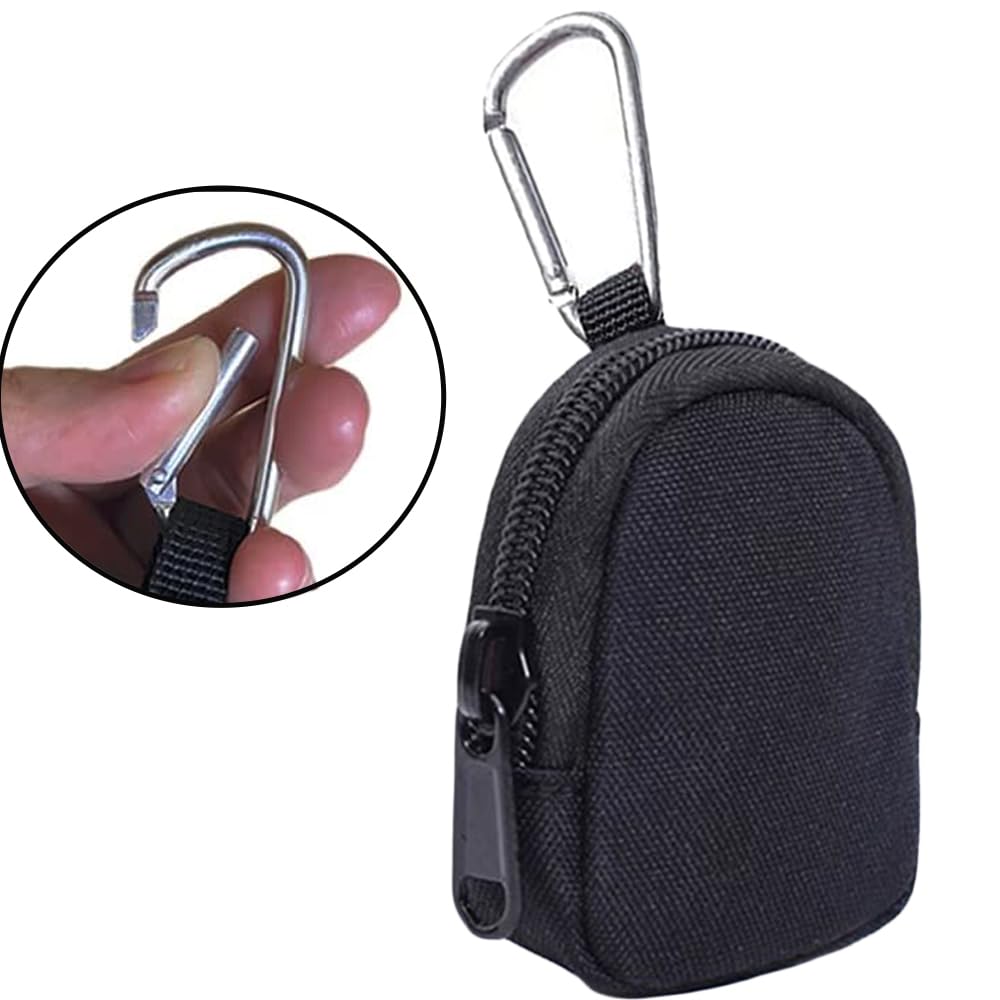 2 Pack Tactical Coin Purse - Military Pocket Keychain Pouch as Mini Tool Organizer Coin Car Key Waist Case Earphone Pack Backpack Accessory Pouch (Black-2pcs)