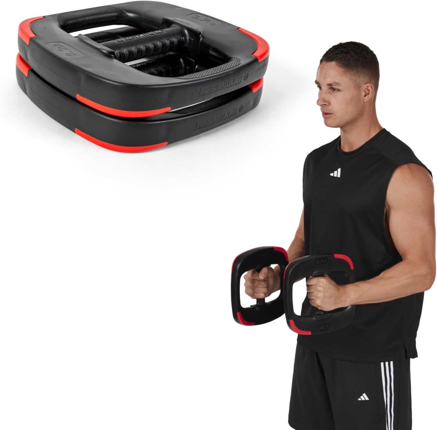 Les Mills™ Dual Purpose Ergonomic Exercise Weight Plates for Total Body Workouts