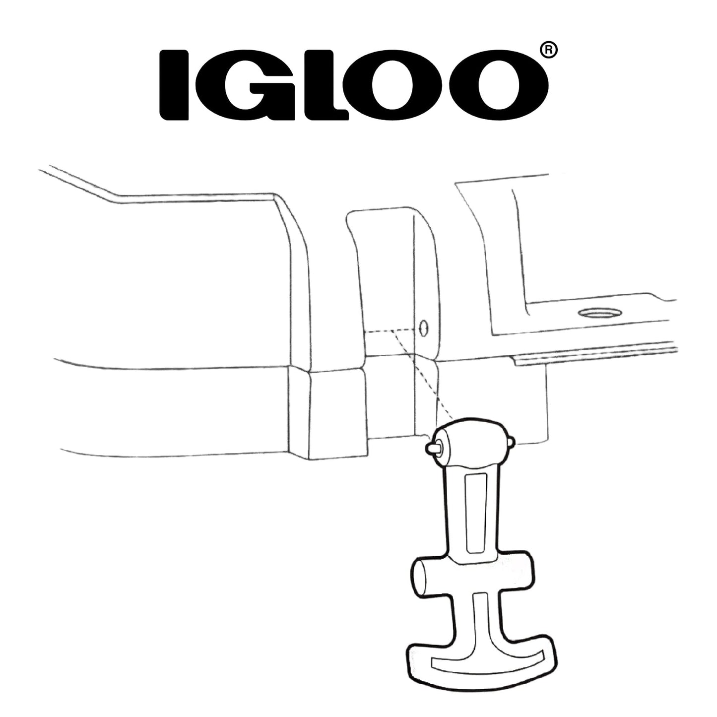 Igloo T-Handle Latch for BMX and Overland 25-72 Qt Coolers (Incompatible with IMX Cooler)