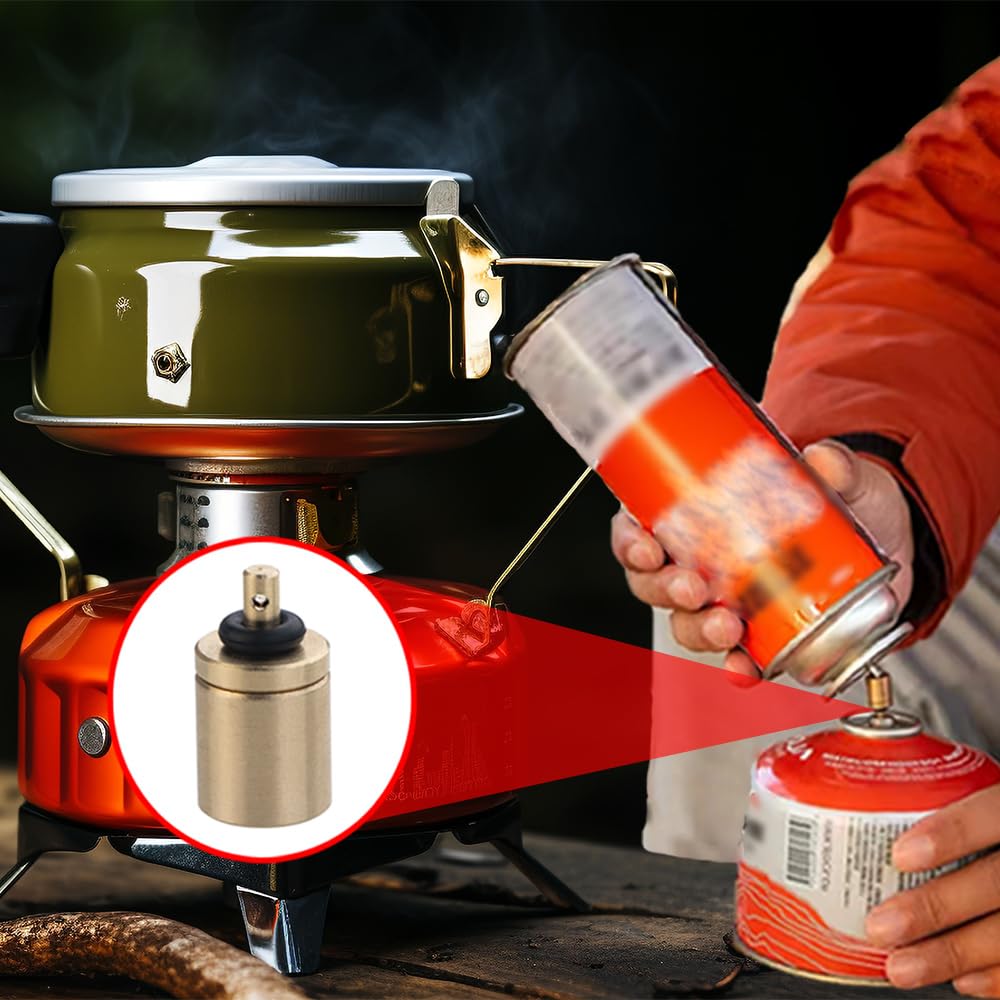 3 PCS Gas Refill Adapter Golden Butane Refill Adapter 17MM*8MM Filling Butane Canister Adapter for Outdoor Camping Stove Cylinder Butane Canister Tanks