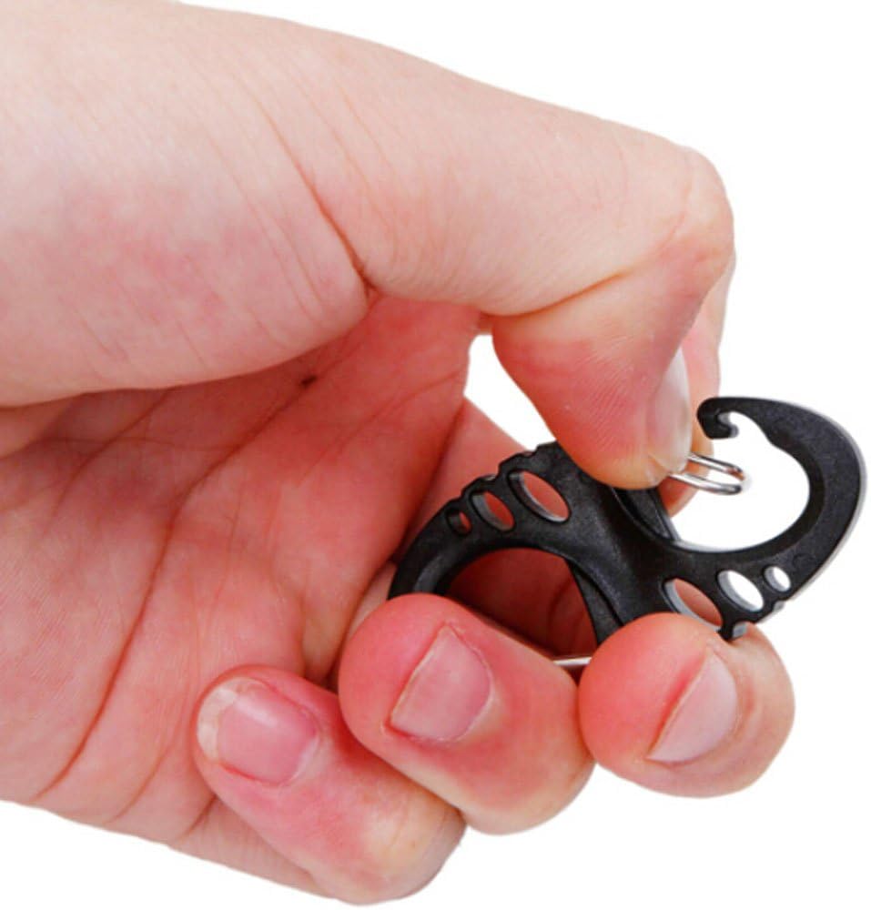 yueton 18 Pcs 50mm Plastic Clip Snap Hook Dual Buckle Keychain For Hiking/Camping/Outdoors Fishing/Backpack Gear