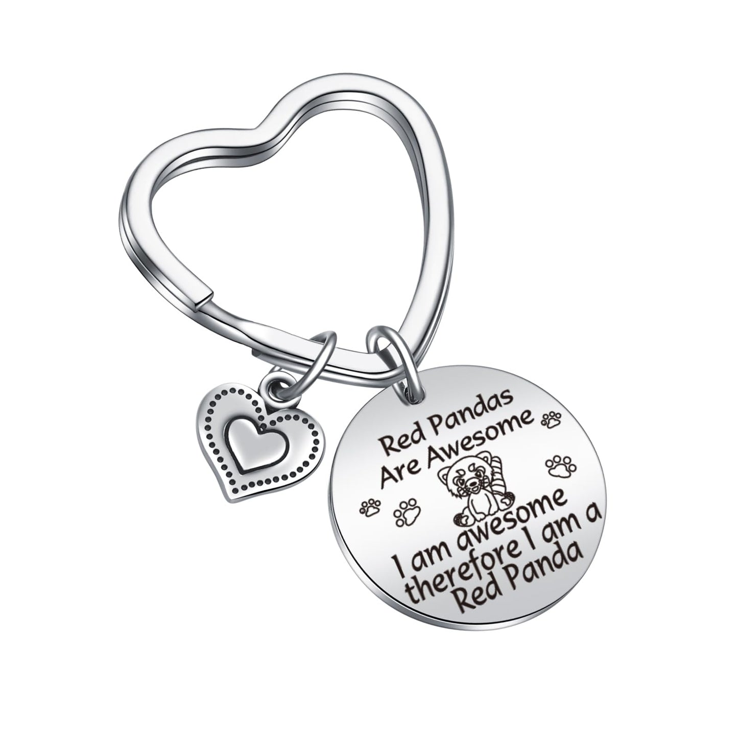 JIUSHUN Red Panda Gifts Red Panda Decor For Red Panda Lover Jewelry Red Panda Charm Gift Red Panda Inspirational Keychain Zookeeper Gift Red Panda Graduation Keychain