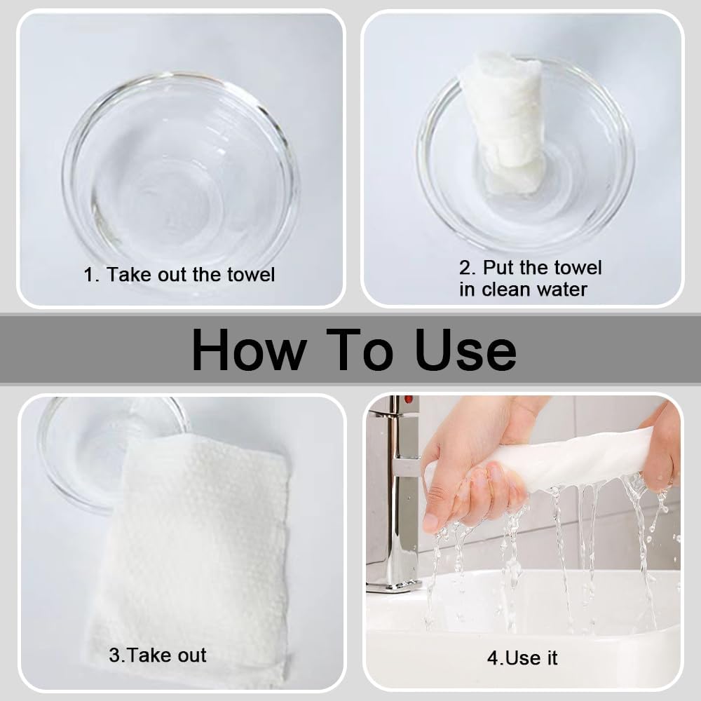 100 PCS Compressed Towels Pack with 2 Carrying Cases, Portable for Home Travel Camping Outdoors and Beauty Salon (100PCS + 2 carrying cases)