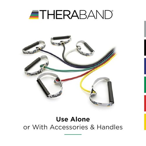 Extra Heavy THERABAND Resistance Tubes - 48 Inch Latex Elastic for Exercise & Rehab