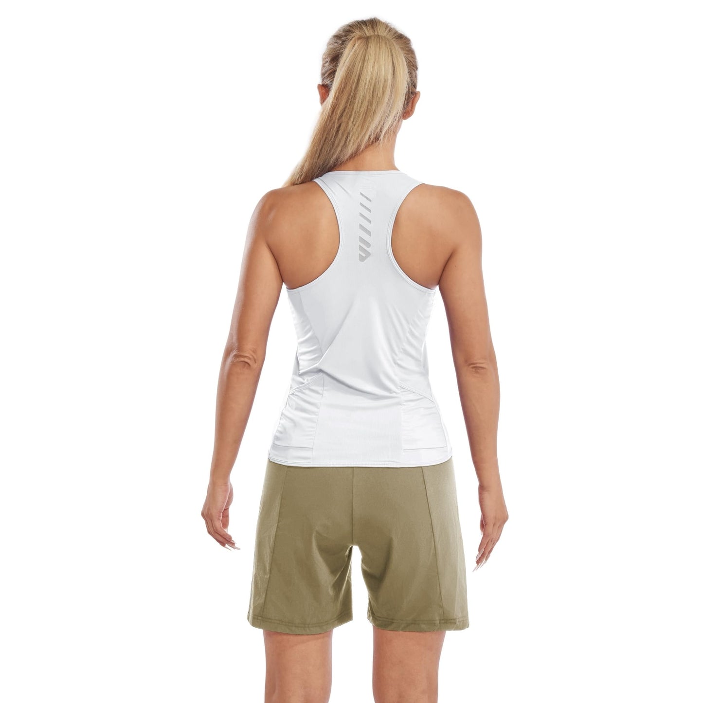 Wulibike Sleeveless Cycling Jersey Women Running Shirts Women Quick Dry Athletic Tank Top With Pockets Beige L