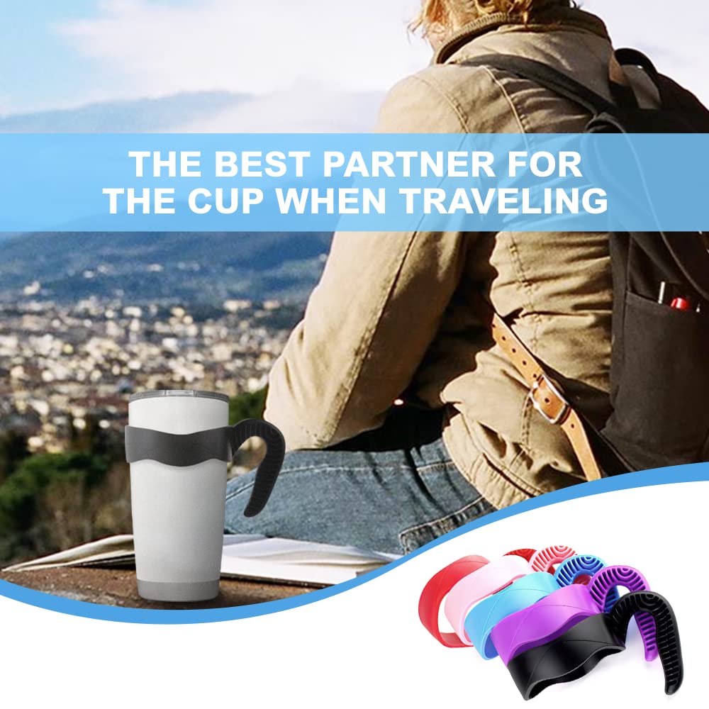 Hyturtle 1Pcs Stylish and Functional Red Tumbler Handle Fits For 20 OZ YETI Tumbler - Secure Grip, Lightweight, Dishwasher Safe - Ideal for Travel and Outdoor Activities - BPA Free