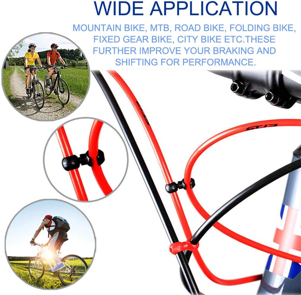 20Pcs Bike Cable Clips Hook, Bicycle Rotating S-Hook Shift and Brake Cable Housing Fixing Holder Parts & Components for Cycling MTB Gear Cable