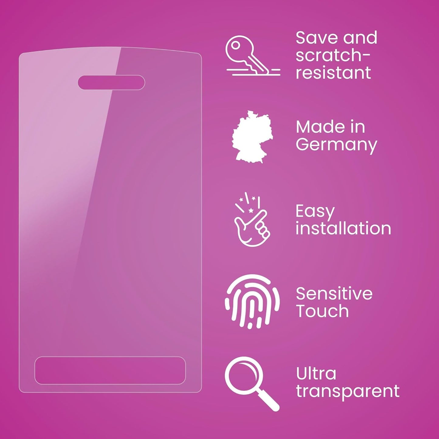 Plastic Glass Protective Film compatible with Grandstream WP825 Glass Protector, 9H Hybrid-Glass FX Screen Protector
