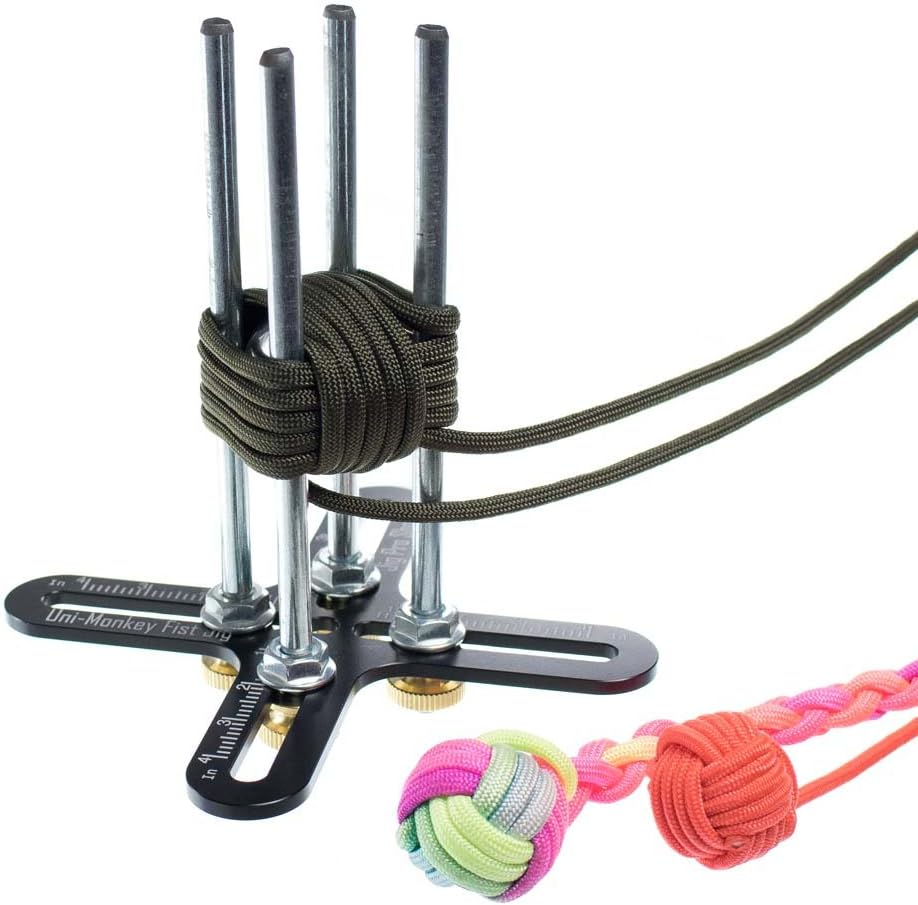 Metal Aluminum Uni-Monkey Fist Jig – Choose from Black, Silver, and Blue – Monkey Fists Size 5/8 to 4 Inches – Makes Paracord Monkey Fists Easy